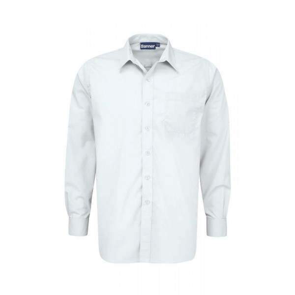 Boys Shirt White Long Sleeve (pack of 2)